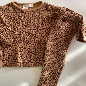 Zara Kids Brown Patterned Matching Set
